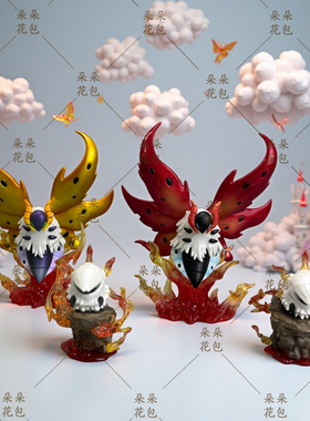 BKM宠物精灵动漫周边燃烧虫火神蛾进化组公仔潮玩手办二次元模型