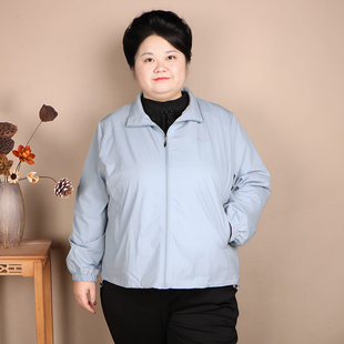 中老年女装矮胖小个子妈妈春秋外套200斤胖妈妈短款夹克上衣秋装