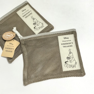 日单 可爱卡通维尼小熊家族 网眼包 收纳包 手拿包 化妆包