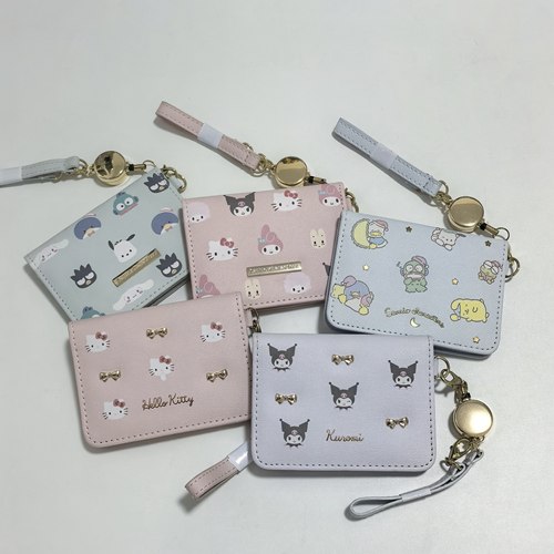 日单 可爱卡通三丽家HelloKitty 可伸缩卡包证件包 挂饰包收纳包