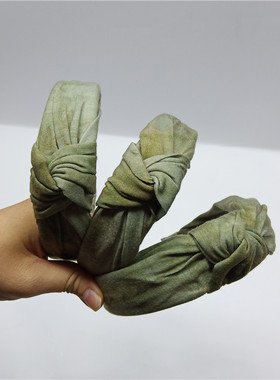 发箍棉欧美时尚简约抹茶绿晕染