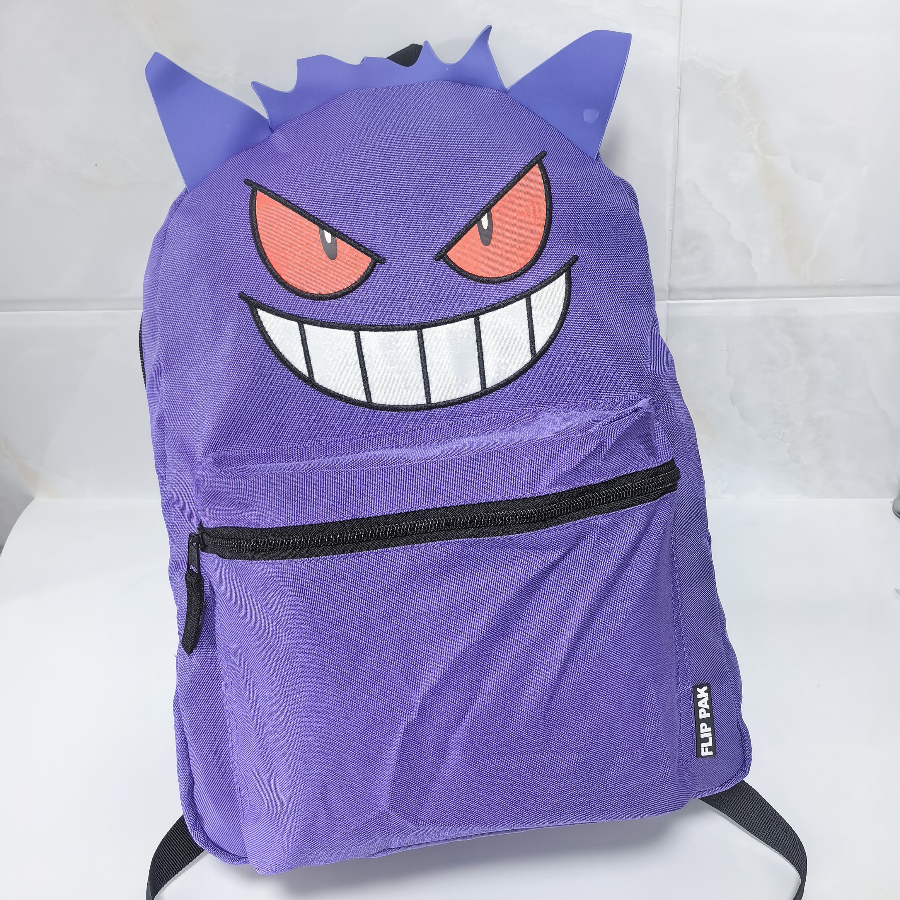 外贸出口 可爱卡通宠物小精灵耿鬼 双面可用 双肩包 书包背包