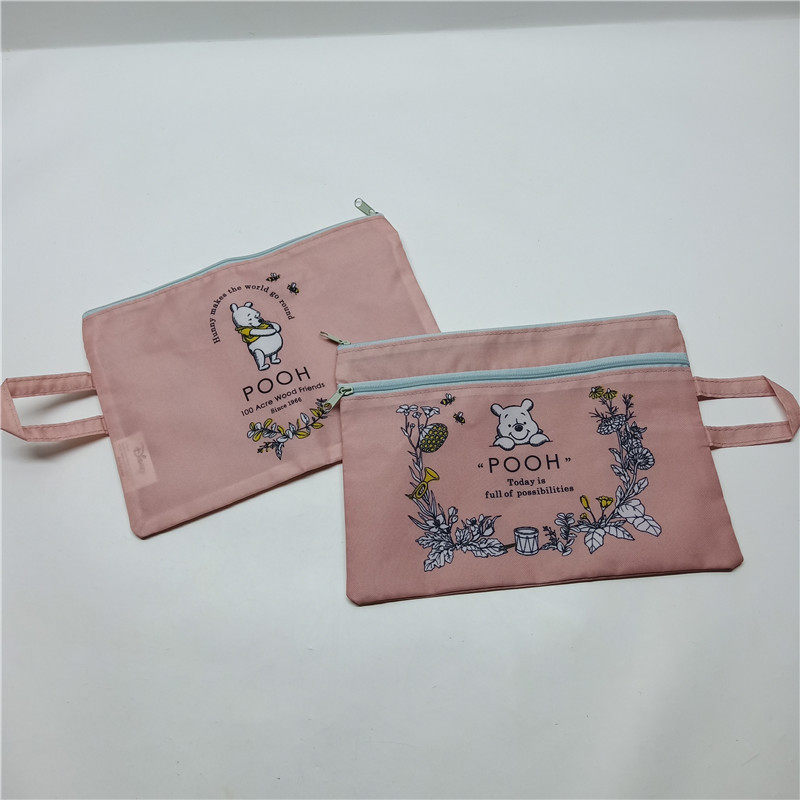 外贸出口日单可爱卡通迪乐园维尼双面印花收纳包化妆包手拿包,收纳整理,化妆包,淘宝优惠券,粉丝福利购,淘宝优惠卷
