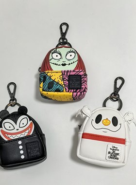 外贸出口个性卡通圣诞夜惊魂周边钥匙扣挂饰包小物件收纳包耳机包