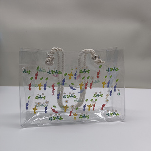 轻便休闲购物袋 日单 透明pvc 皮克敏周边 单肩包手提包 可爱卡通