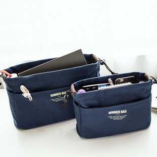 抽绳帆布内胆包中包大小分隔层杂物整理收纳托特内袋多功能化妆包