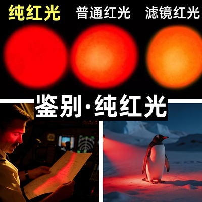 纯红光夜航夜行查蜂夜观手电筒