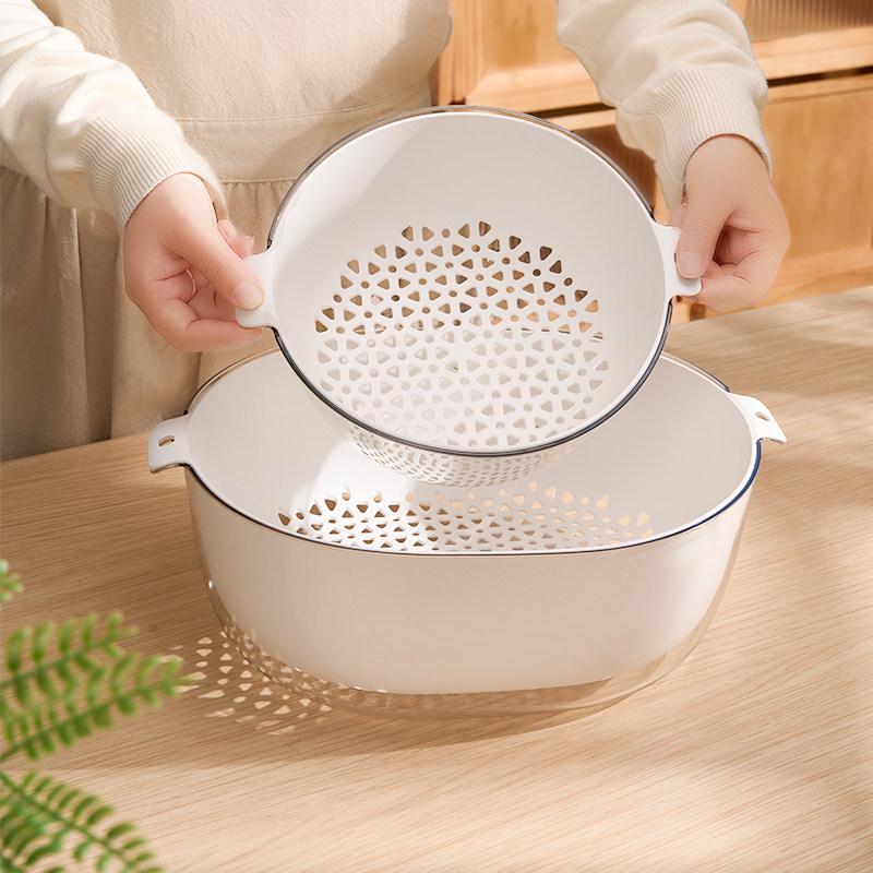 洗菜盆双层沥水篮厨房用品客厅茶几家用水果果盘篮子盆子淘菜盆篮,餐饮具,果盆/果盘/果篮,淘宝优惠券,粉丝福利购,淘宝优惠卷