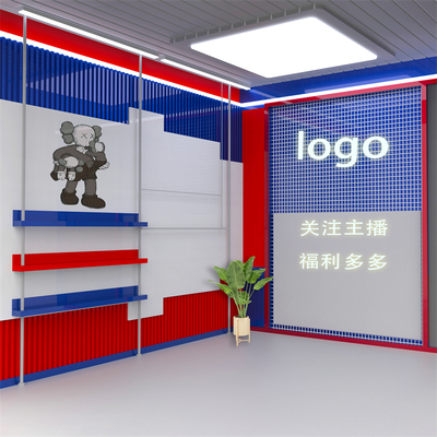 新款直播背景墙高级感品牌男女服装主播高清3d立体直播背景布装饰
