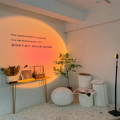 高级感直播间背景墙室内温暖清新羽毛灯卧室氛围ins风主播背景墙