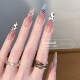 星星野豹复古手绘穿戴甲法式 美甲贴片长款 纯手工可拆卸假指甲537