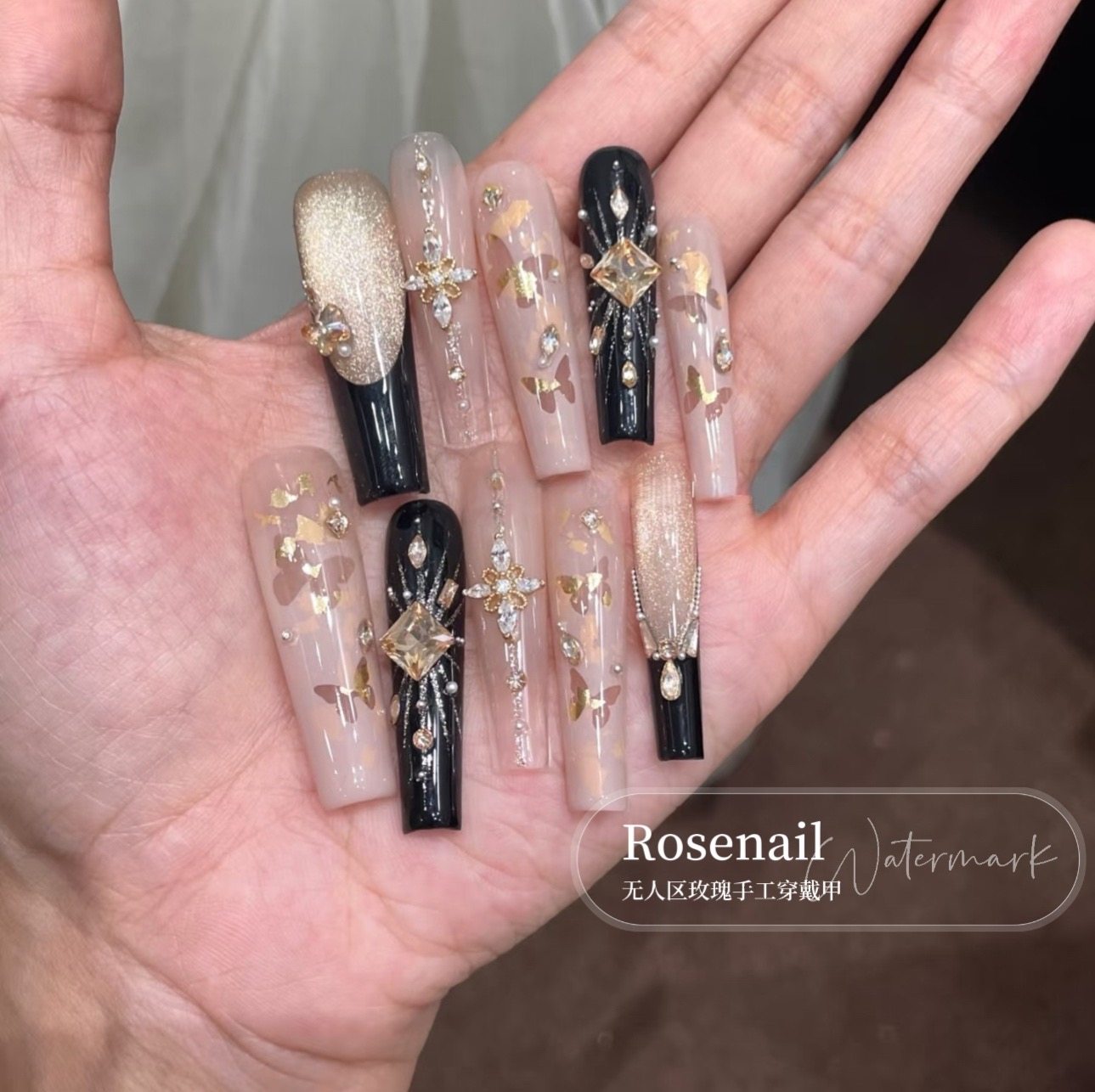 羽光鎏箭华丽复古猫眼穿戴甲长款高级感假指甲可拆卸成品美甲550,彩妆/香水/美妆工具,穿戴甲/甲片,淘宝优惠券,粉丝福利购,淘宝优惠卷