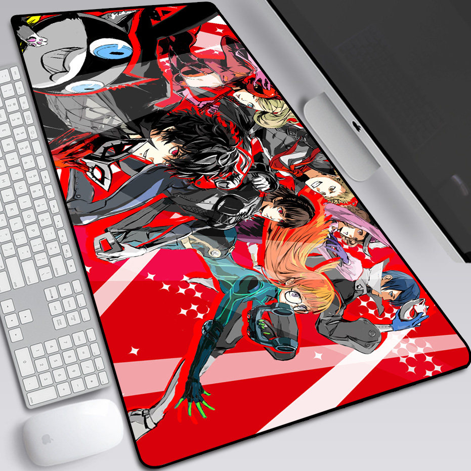 persona女神异闻录p5鼠标垫超大防水办公动漫电脑键盘防滑课桌垫