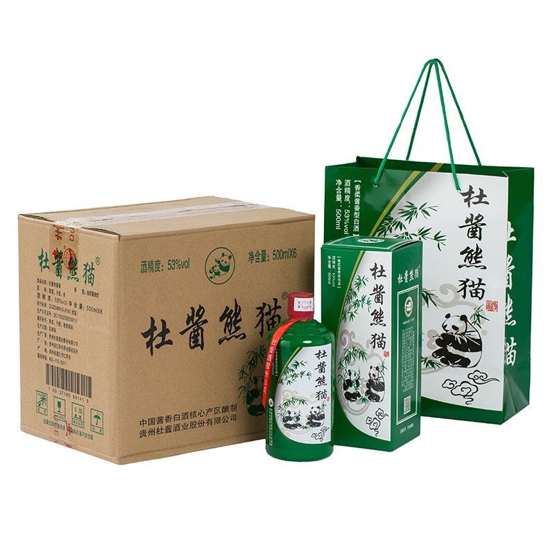 贵州杜酱熊猫酒53度 500ml*6瓶整箱酱香型 特价清仓处理