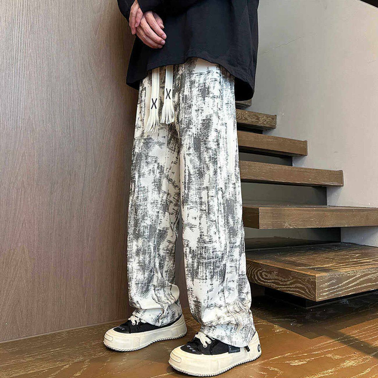 灯芯绒卫裤男士春秋新款潮牌宽松阔腿运动休闲裤薄款百搭直筒长裤