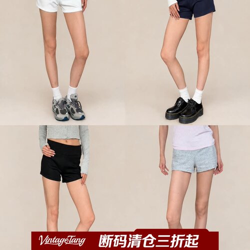【断码清仓】美式辣妹藏青色户外运动短裤女百搭显瘦休闲裤骁苄