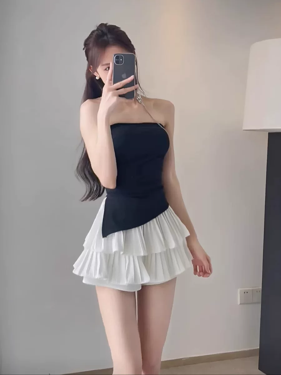 2026新款纯欲风辣妹抹胸背心女修身显瘦上衣