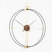 轻奢黄铜黑胡桃实木2025新款 饰简约现代挂钟 钟表客厅餐厅样板间装