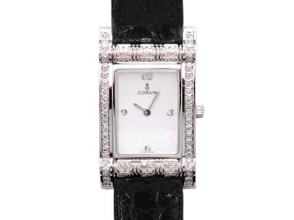 ÈðÊ¿¶þÊÖÔ×°ÊÖ±í À¥ÂØ CORUM 18K°×½ð ÊÖ¶¯»úе Å®±í 56.378.69