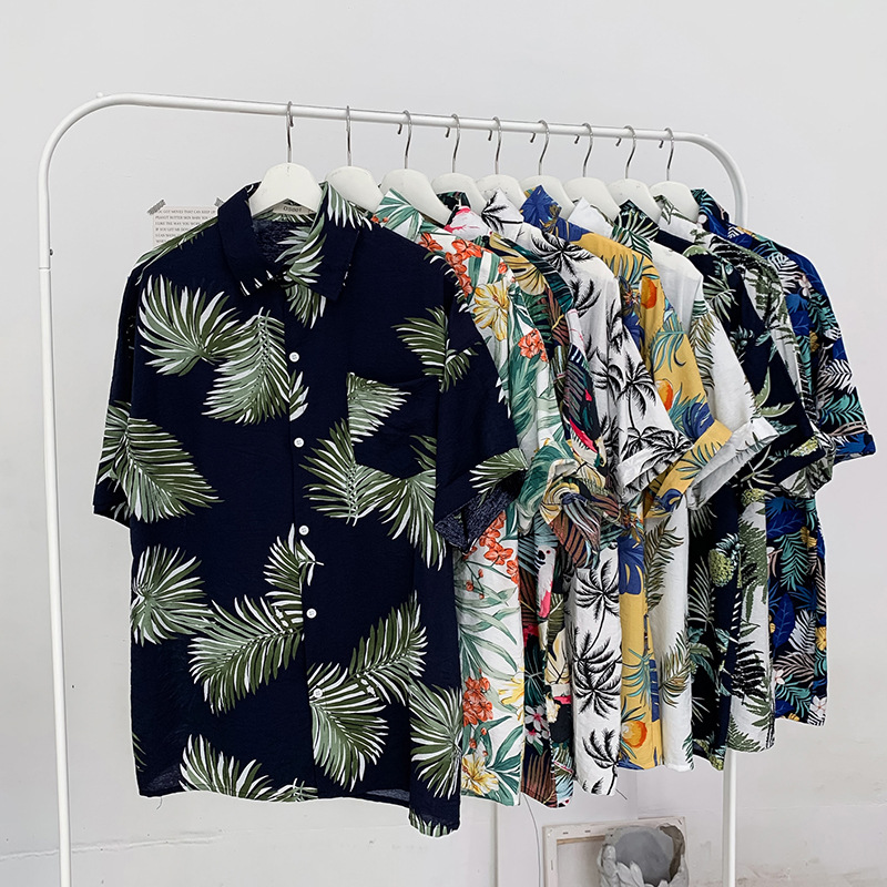 Hawaii Beach Casual Men Shirt Travel Vacation Beach Sunscree