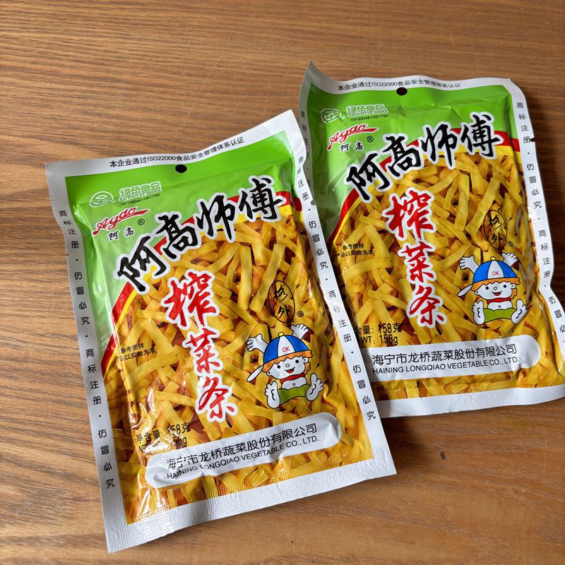包邮阿高师傅 榨菜丝 榨菜条 158g/包斜桥榨菜,泡菜/酱菜/咸菜