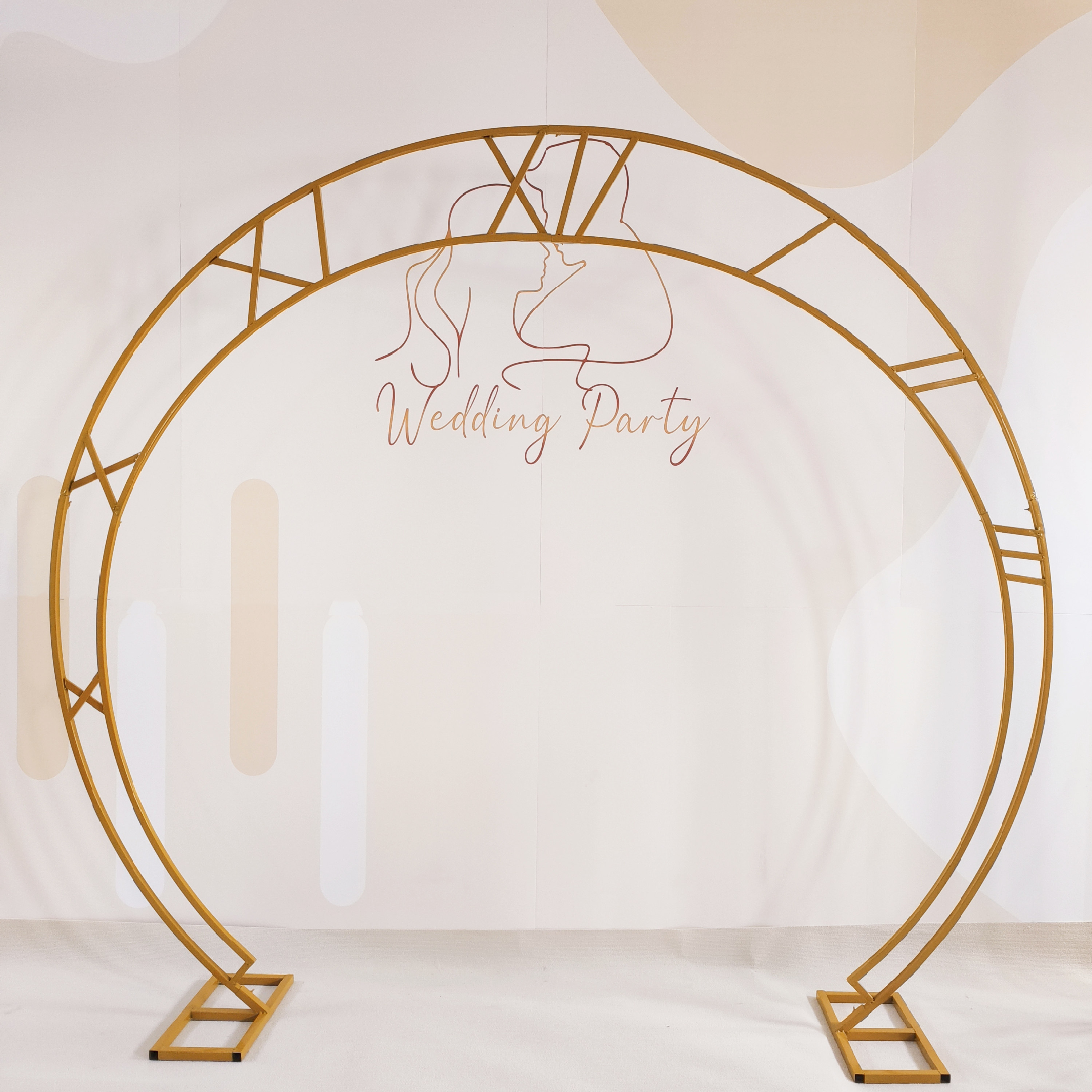 新款婚庆道具圆形拱门花门架子圆弧形婚礼花架舞台背景架铁艺拱门