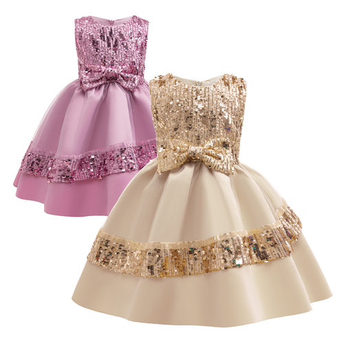 Sequined Princess Dress for Girls Kids Party Formal Gown