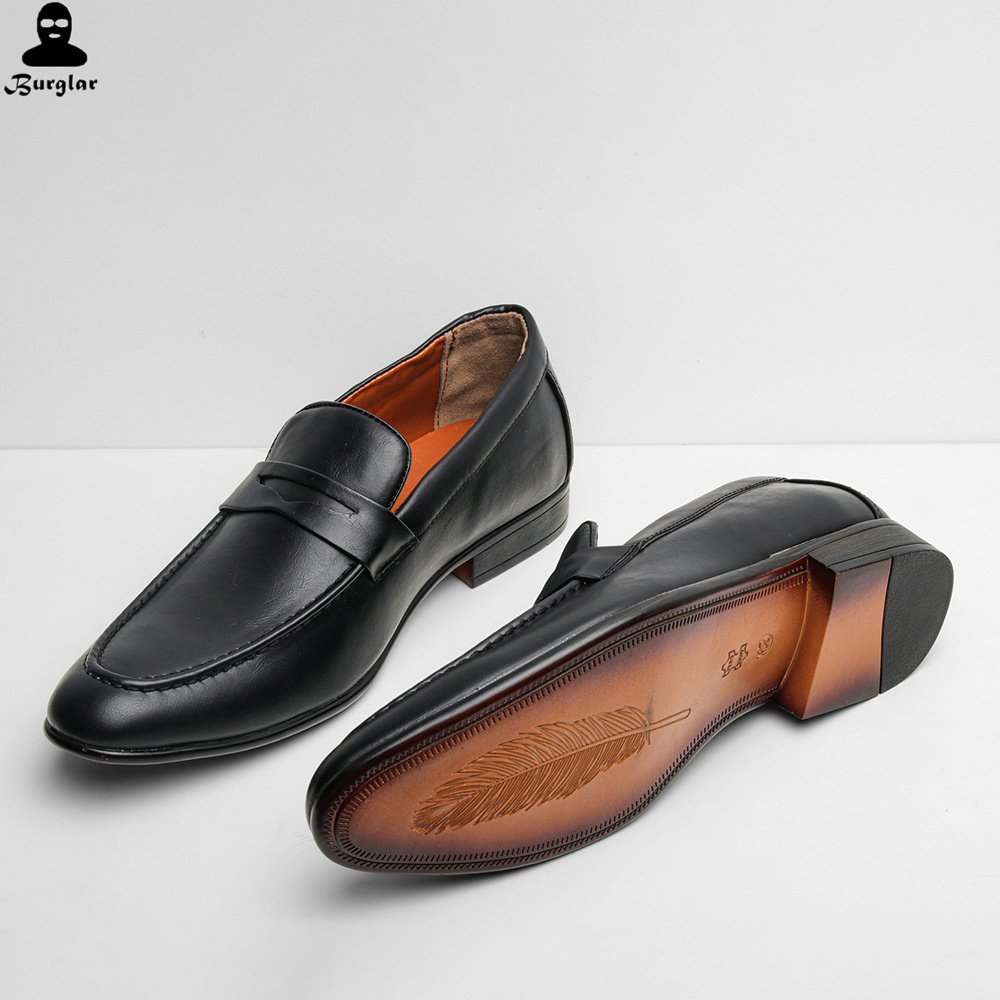 套脚商务男士休闲皮鞋 men party leather business dress shoes