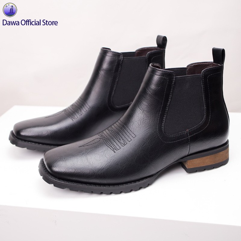 Plus Size Vintage Embroidered Western Cowboy Boots for Men