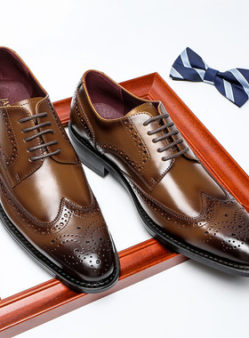 Business leather shoes for men Casual brogue 真皮男士皮鞋
