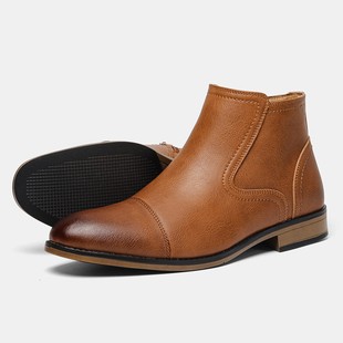 Ankle Boots 经典 Heel 皮靴木根踝靴 男士 Men 50大码 Wooden