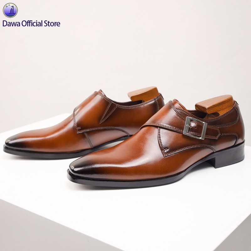 Men's Square Toe Genuine Leather Business Formal Dress Shoes