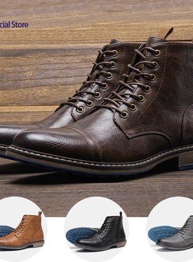 男士高品质复古做旧马丁靴工装鞋
