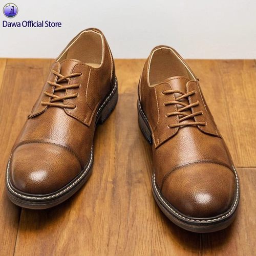大码复古休闲皮鞋男士商务正装鞋
