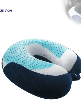 Gel-Infused Memory Foam Travel Neck Pillow Airplane/Car Supp