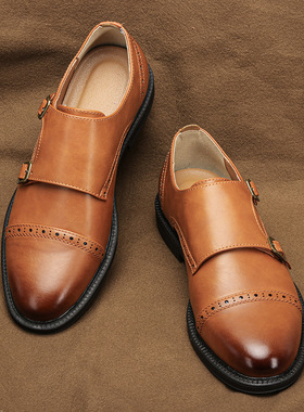 Men's Monk Strap Dress Shoes Business Formal Derby Shoes