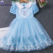 Dress Children Summer 2025 Princess Frozen Elsa Girls Baby