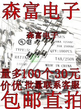 T4A250V 陶瓷带脚 陶瓷带脚双帽保险丝管5X20MM T4AH250V