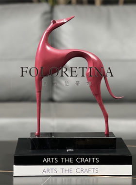 现代中式简约合金抽象马摆件样板间茶几柜子金属动物装饰品摆设