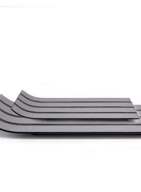 现代轻奢简约不锈钢皮革歌德创意托盘样板间茶几售楼处收纳盘摆设