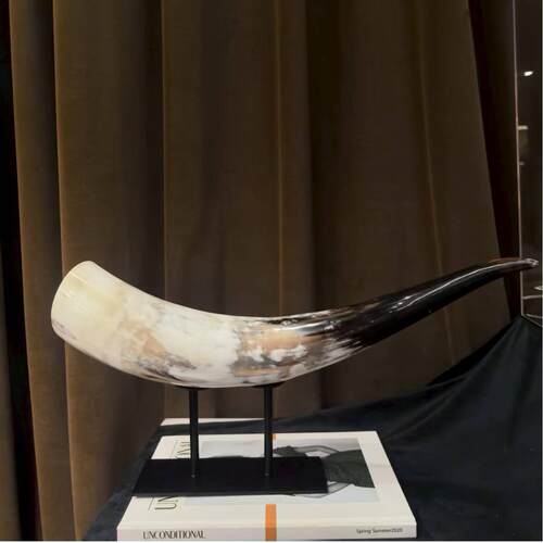 中古风复古风天然牛角创意装饰品摆设样板间售楼处高端牛角摆设