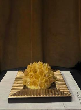 中古风复古风天然水晶套装摆件样板间售楼处客厅少众水晶装饰品