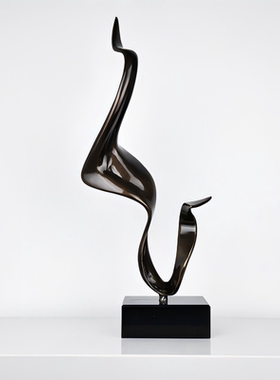 现代简约纯铜铸造异形飘带创意小雕塑摆件样板间售楼处高端雕塑