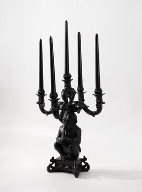 中古风复古风多头异形创意烛台样板间售楼处复合材质五头烛台摆设