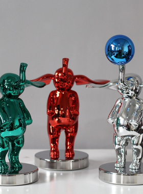 小飞象数字电镀现代简约客厅摆件