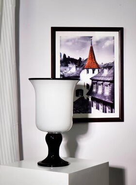 中古风手工艺术玻璃几何创意花器复古风样板间客厅疏离花瓶装饰品