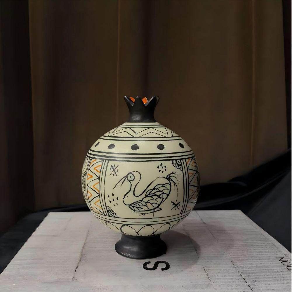 中古风手工陶瓷手绘装饰罐子创意摆件复古风手工陶瓷原创装饰品