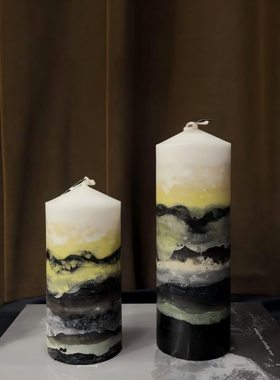 中古风手工浪漫几何蜡烛创意装饰品摆设样板间售楼处复古风蜡烛