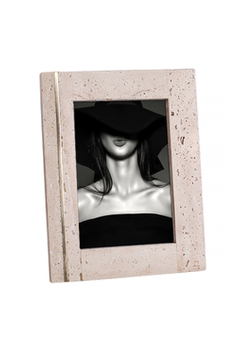 岩洞石+铜现代简约卧室大堂相框