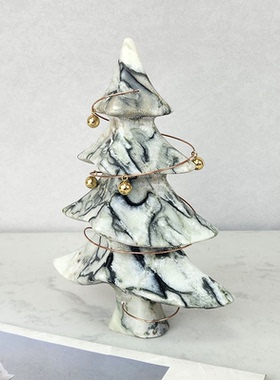 现代简约天然大理石创意小雕塑摆件样板间售楼处高端石材马摆件